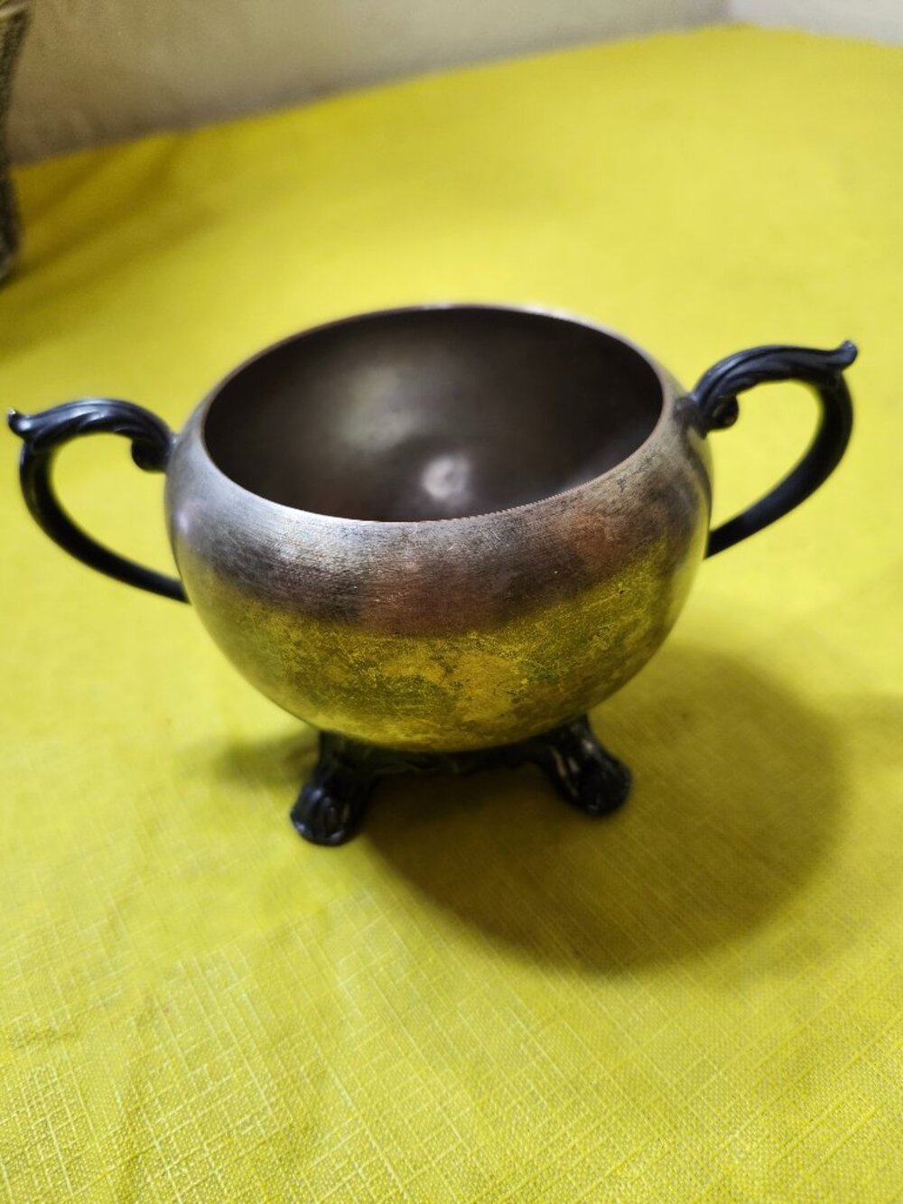 Vtg Silver Plated Cauldron